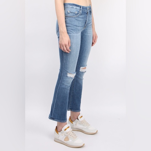 Frame > Le Crop Mini Boot Distressed Jeans 26 - Picture 1 of 6
